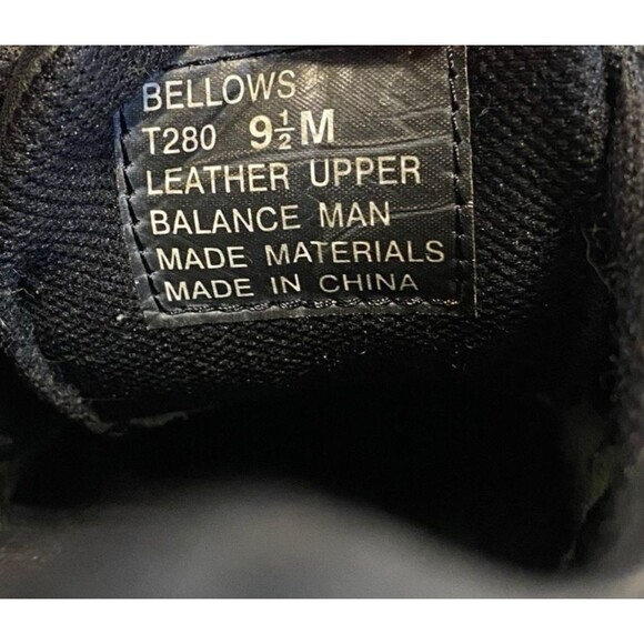 Vintage Y2K Chunky Men Shoes 9M Black Platform Lug Sole Bass Bellows Work Wear - Picture 6 of 12